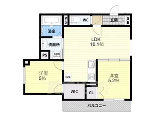 クリエオーレ誉田【1階】の間取り