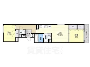 クリエオーレ誉田【3階】の間取り