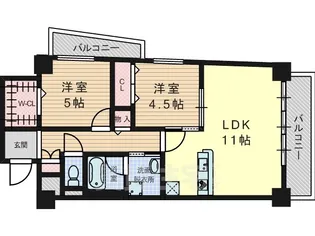 クルアルガイノウエ【4階】の間取り