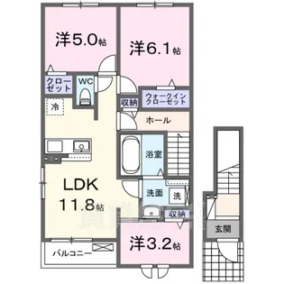 メゾン ド グレイスA【2階】の間取り