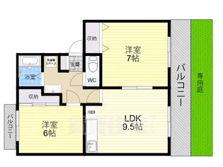アーバンライフ芝田 B【102号室】の間取り