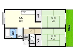 ブランミュール浅野2【1階】の間取り