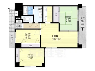 ライオンズマンション浜寺石津【201号室】の間取り