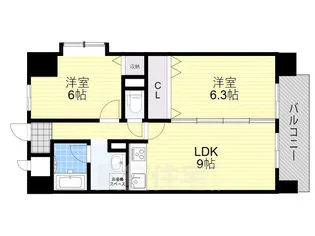 ラ・フォーレ久宝園【2階】の間取り