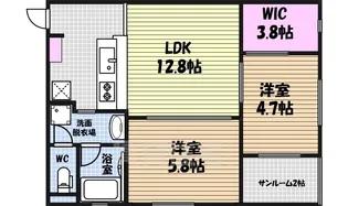 ブラウベルク(Blauberg【3階】の間取り