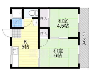 寺本ハイツB棟【1階】の間取り
