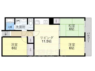 久宝寺グリーンマンション【3階】の間取り