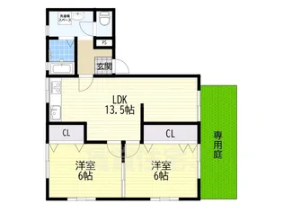 新栄プロパティーはびきの2【1階】の間取り