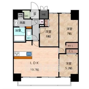Ceres Daimon【15階】の間取り