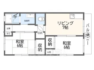湯里ハイツ【1階】の間取り