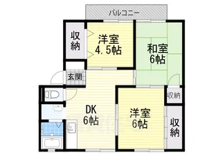 ルミエール永畑B棟【2階】の間取り