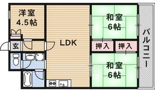 ハピロング鳥飼【2階】の間取り