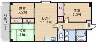 ハーティング尼崎【4階】の間取り