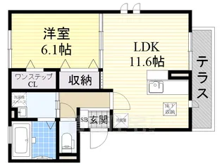 スクエアプレイス天王寺東 A棟【1階】の間取り
