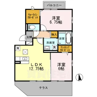 ヴィル アンシェンヌ【1階】の間取り