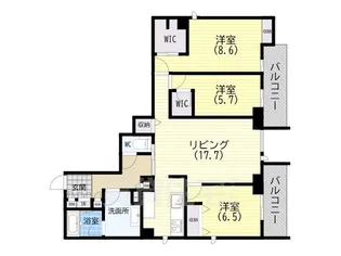 Via Sole 六甲道【301号室】の間取り