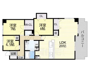 日興交野スカイマンション【3階】の間取り