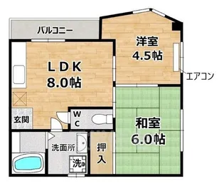 越知マンション【2階】の間取り