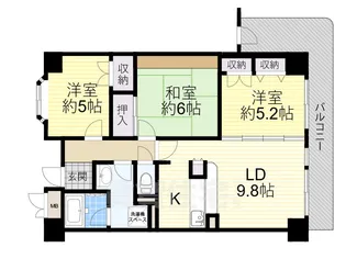 パラッツォドゥエ【6階】の間取り