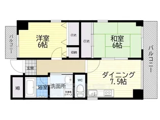グレース長居公園【303号室】の間取り