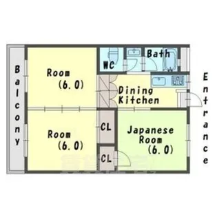 北野田マンション巽【2階】の間取り