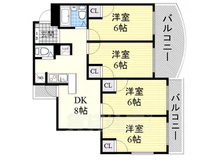 コンセール妙音通【1階】の間取り