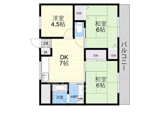 香枦園レジデンス【3階】の間取り