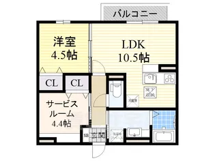 スペチアーレK【1階】の間取り
