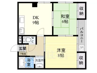 オーシャンビュー喜連西【603号室】の間取り