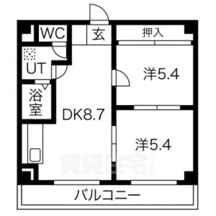 アパートメント膳所【3階】の間取り