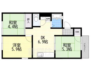 グリーンヒル小金台D棟【2階】の間取り