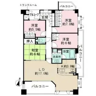 パークハウス一社【2階】の間取り