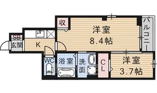 ラ サクセション宝塚【1階】の間取り