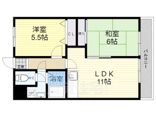 リビオ金剛【2階】の間取り