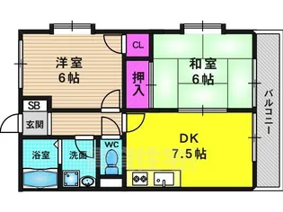 「メルベーユ桂川」【1階】の間取り