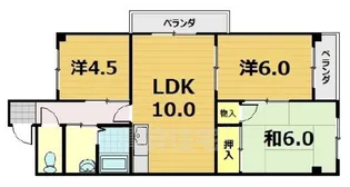 ヌーベル上花山【3階】の間取り