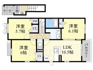 K.Nコンプレーション4【2階】の間取り