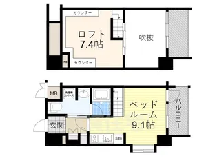 エスリード大阪シティーウエスト【8階】の間取り