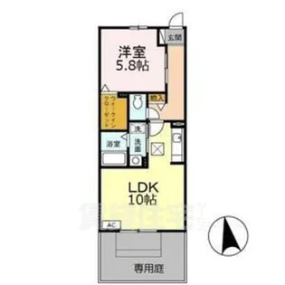 ボヌール里【1階】の間取り
