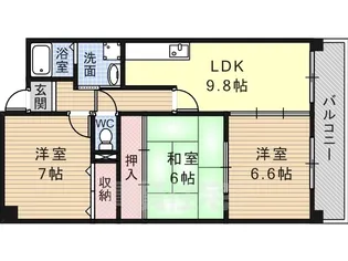 ウエストインヒルズ【1階】の間取り