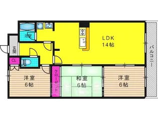 シベール阪急桂【3階】の間取り