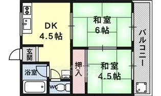 ハイツ北浦【1階】の間取り