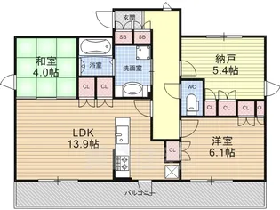 アパルトマン パルク ドゥ (appartement PARC2)【1階】の間取り