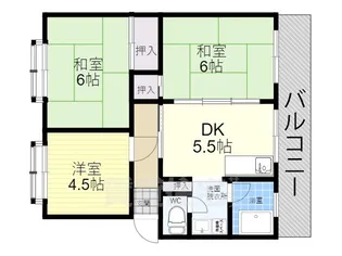 ハイツ堤下【402号室】の間取り