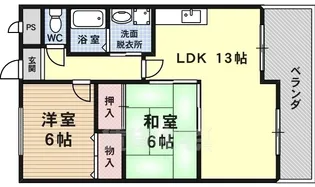 「サントル西京」【6階】の間取り