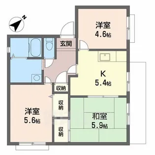 ブランヴェール東助松【1階】の間取り