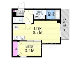 ジーメゾン石田ルディア【3階】の間取り