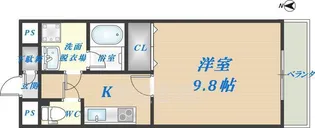 グランシス高井田【8階】の間取り