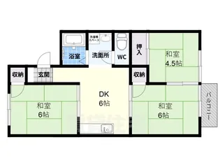シャトードイワネH号館【1階】の間取り