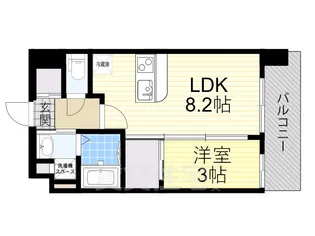 Luxe新大阪6【2階】の間取り